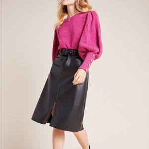 Anthropologie Marceline Faux Leather A-Line Skirt